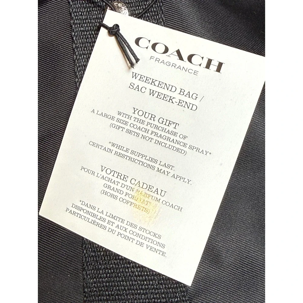 Coach Fragrance Black Nylon Weekend Bag Travel Duffel Gym Bag New with Tag